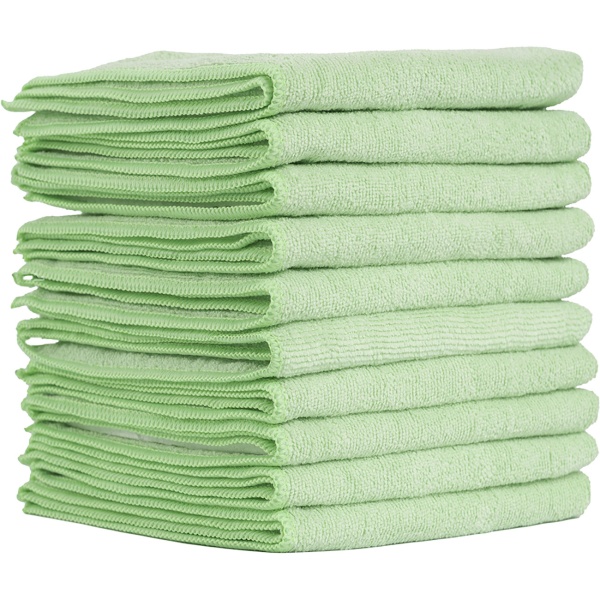 10er-Set Mikrofaser-Putztücher Grün 40x40cm - 300 g/m² - Extrem saugstark, fusselfrei & streifenfrei - Hochwertige Reinigungstücher bis 90°C waschbar