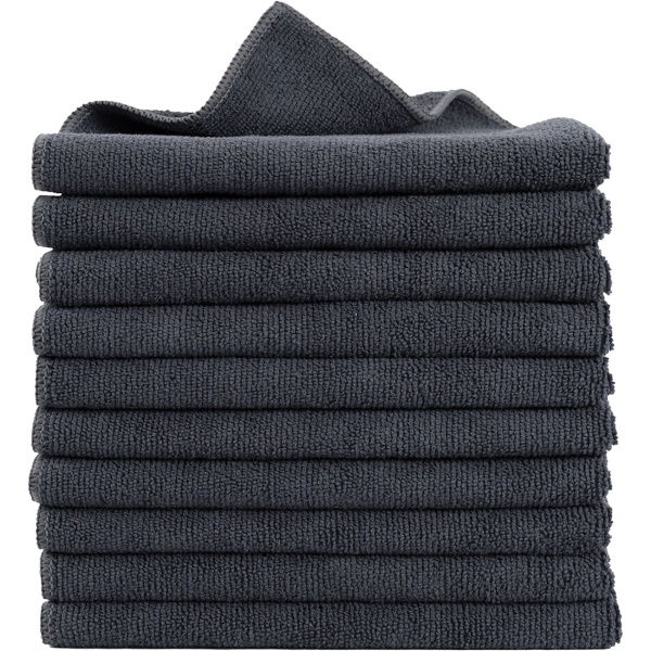10er-Set Mikrofaser-Putztücher Anthrazit 40x40cm - 300 g/m² - Extrem saugstark, fusselfrei & streifenfrei - Hochwertige Reinigungstücher bis 90°C waschbar