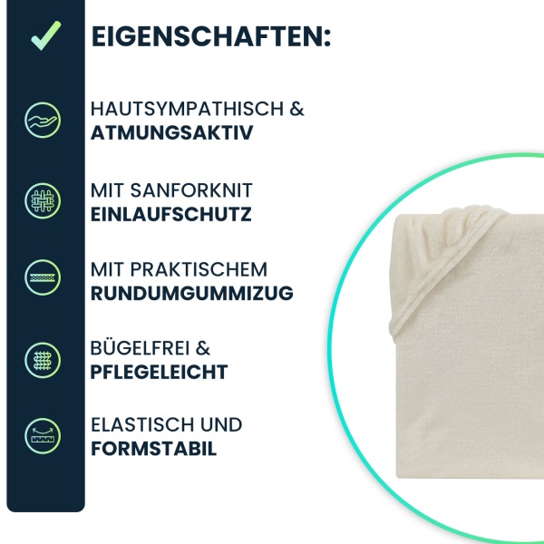 Kuscheliges Spannbettlaken 180-200x200-220 cm, OEKO-TEX: Cashmere Touch Qualität für Wasserbett & Boxspringbett - weich, hautsympathisch & atmungsaktiv