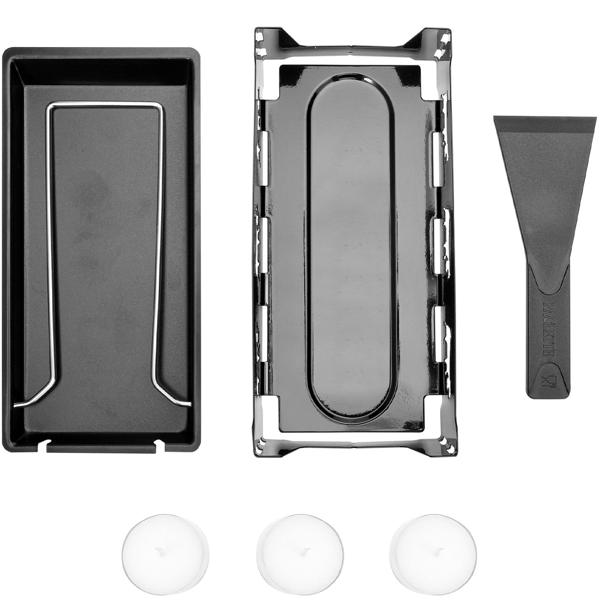 3er-Set Teelicht-Raclette für 1-2 Personen, Set ohne Strom, Teelichter & Schaber, Metall mit originell ausgestanzten Kühen, antihaftbeschichtet