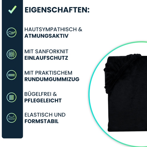 Kuscheliges Spannbettlaken 180-200x200-220 cm, OEKO-TEX: Cashmere Touch Qualität für Wasserbett & Boxspringbett - weich, hautsympathisch & atmungsaktiv
