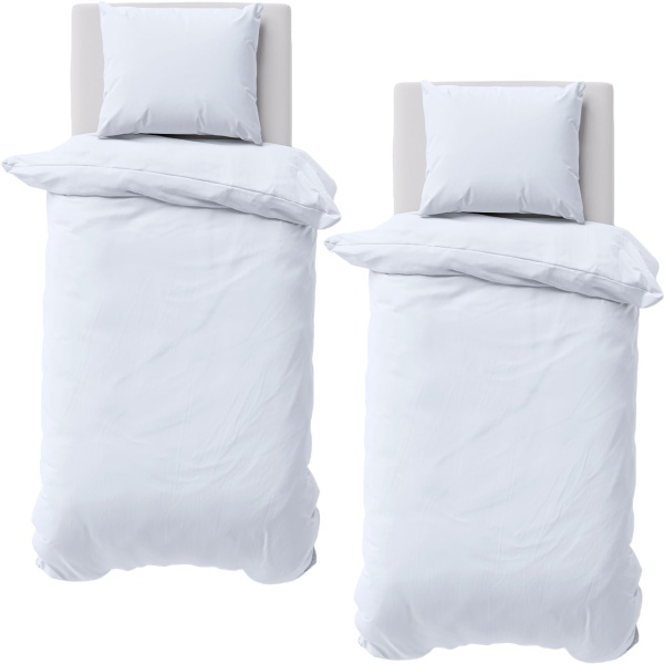 2er-Set Bettwäsche 155x220/80x80 cm, 100% Baumwolle mit Reissverschluss, hautsympathische & atmungsaktive Bett- und Kissenbezüge für erholsamen Schlaf