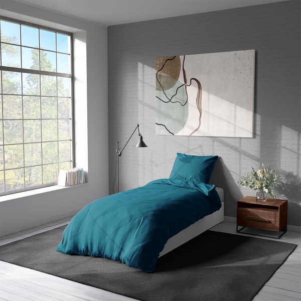 2er-Set Bettwäsche 135x200/80x80 cm, 100% Baumwolle mit Reissverschluss, hautsympathische & atmungsaktive Bett- und Kissenbezüge für erholsamen Schlaf