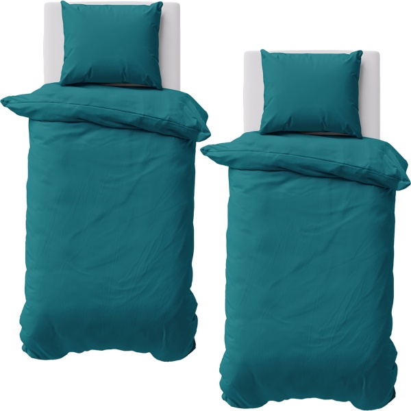 2er-Set Bettwäsche 135x200/80x80 cm, 100% Baumwolle mit Reissverschluss, hautsympathische & atmungsaktive Bett- und Kissenbezüge für erholsamen Schlaf