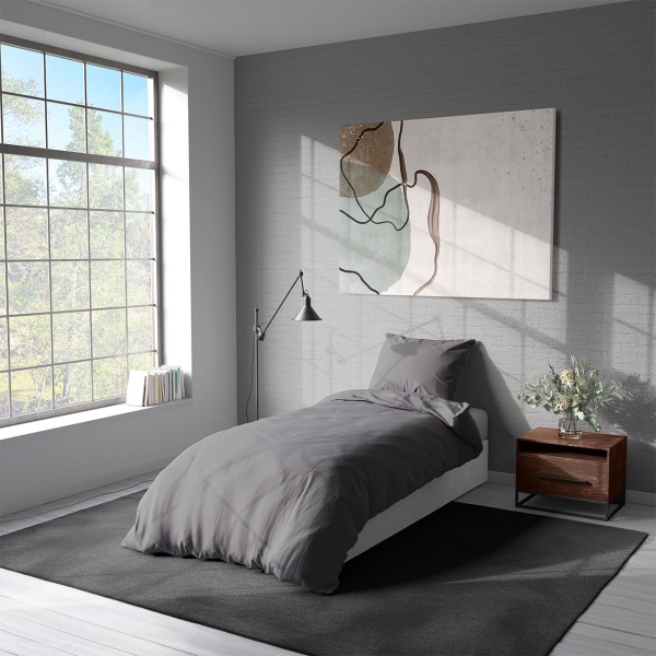 2er-Set Bettwäsche 135x200/80x80 cm, 100% Baumwolle mit Reissverschluss, hautsympathische & atmungsaktive Bett- und Kissenbezüge für erholsamen Schlaf