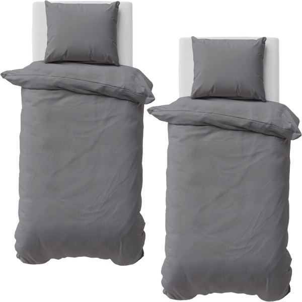 2er-Set Bettwäsche 135x200/80x80 cm, 100% Baumwolle mit Reissverschluss, hautsympathische & atmungsaktive Bett- und Kissenbezüge für erholsamen Schlaf
