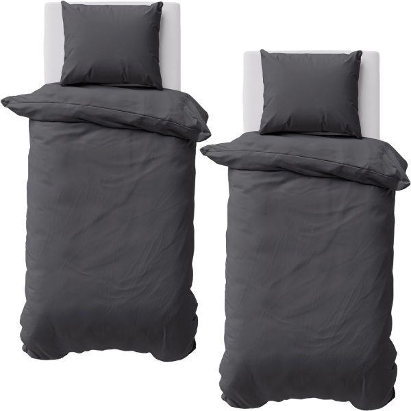 2er-Set Bettwäsche 155x220/80x80 cm, 100% Baumwolle mit Reissverschluss, hautsympathische & atmungsaktive Bett- und Kissenbezüge für erholsamen Schlaf