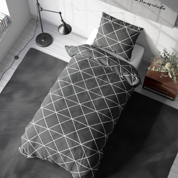 2er-Set Bettwäsche 135x200/80x80 cm, 100% Baumwolle mit Reissverschluss, hautsympathische & atmungsaktive Bett- und Kissenbezüge für erholsamen Schlaf