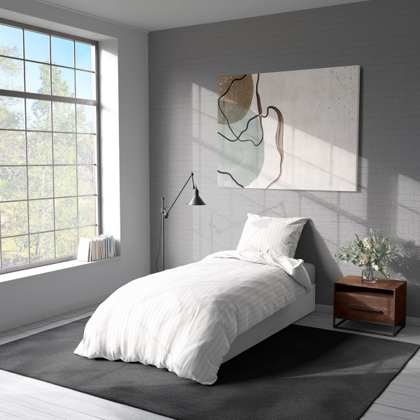 Bettwäsche-Set 135x200/80x80 cm, 100% Mikrofaser mit Reissverschluss, hautsympathischer & atmungsaktiver Bett- und Kissenbezug, Weiss