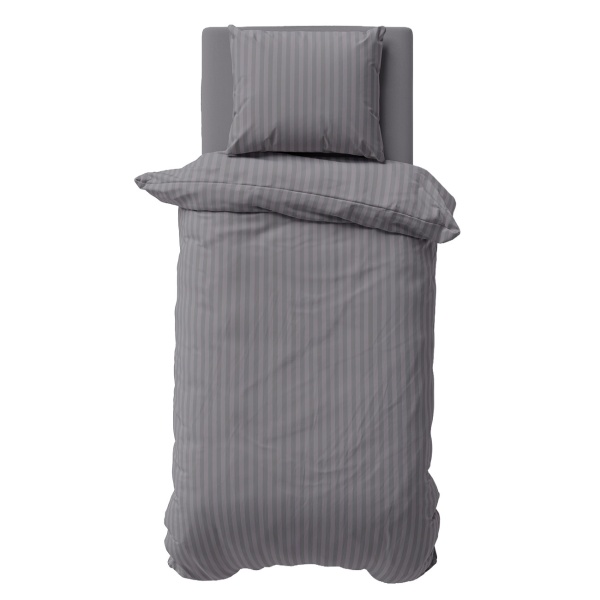 Bettwäsche-Set 135x200/80x80 cm, 100% Mikrofaser mit Reissverschluss, hautsympathischer & atmungsaktiver Bett- und Kissenbezug, Grau