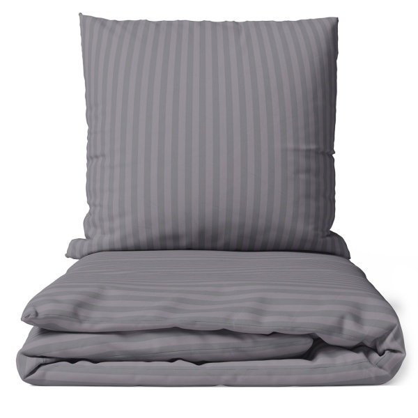 Bettwäsche-Set 135x200/80x80 cm, 100% Mikrofaser mit Reissverschluss, hautsympathischer & atmungsaktiver Bett- und Kissenbezug, Grau