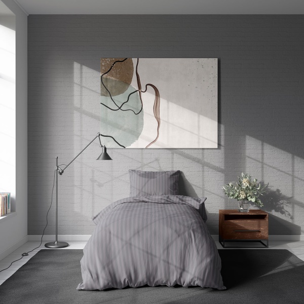 Bettwäsche-Set 135x200/80x80 cm, 100% Mikrofaser mit Reissverschluss, hautsympathischer & atmungsaktiver Bett- und Kissenbezug, Grau