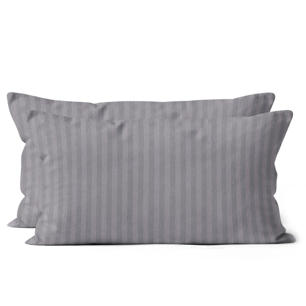 Kissenbezug 2er-Set 40x80 cm OEKO-TEX - Hochwertige Mikrofaser Kissenhüllen - Hautsympathisch, pflegeleicht & mit Reissverschluss - Grau