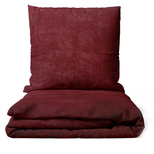 Bettwäsche-Set Cashmere Touch 135x200/80x80 cm, 100% Mikrofaser: Reissverschluss, hautsympathischer & atmungsaktiver Bett- & Kissenbezug - Bordeaux