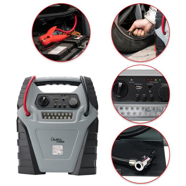 5-in-1 Powerbank mit Starthilfe Booster & Luftkompressor – 12V, 20Ah, 1000A, 150 PSI – leistungsstark, mobil & vielseitig – für Auto, Motorrad & Outdoor