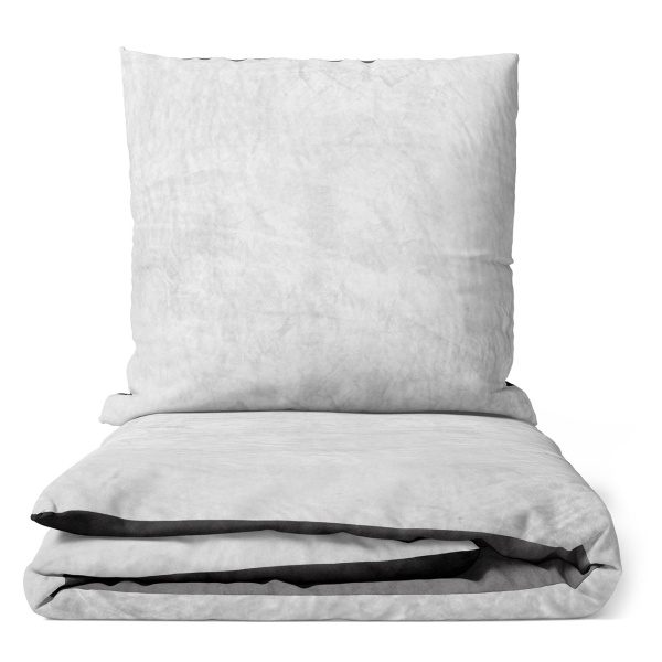 Bettwäsche-Set Cashmere Touch 135x200/80x80 cm, 100% Mikrofaser: Reissverschluss, hautsympathischer & weicher Bett- & Kissenbezug - Anthrazit/Silber