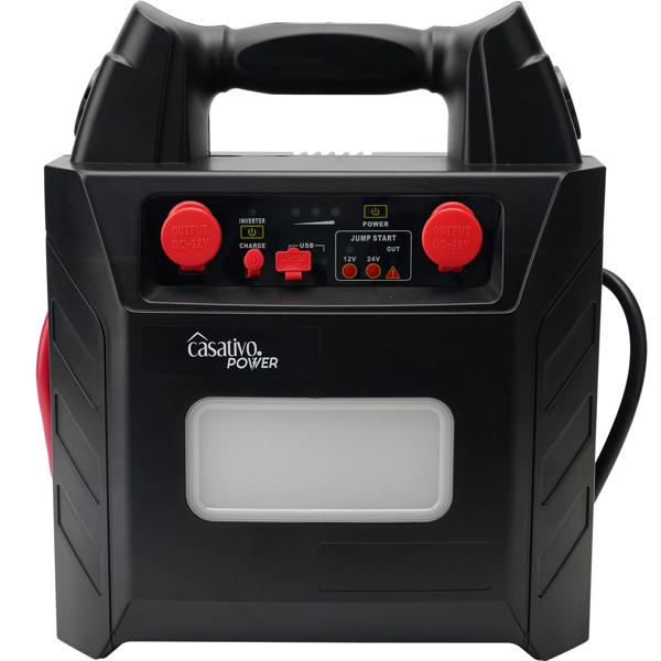 5-in-1 Pkw-Starthilfe 12V/24V (2000A) mit Powerbank 40Ah – Mobiler Batterie-Booster mit 230V-Steckdose, 12V-Ausgang & LED-Leuchte