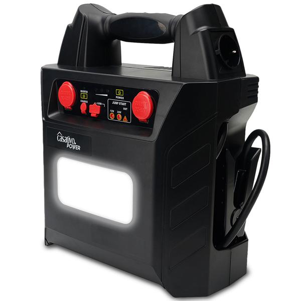 5-in-1 Pkw-Starthilfe 12V/24V (2000A) mit Powerbank 40Ah – Mobiler Batterie-Booster mit 230V-Steckdose, 12V-Ausgang & LED-Leuchte