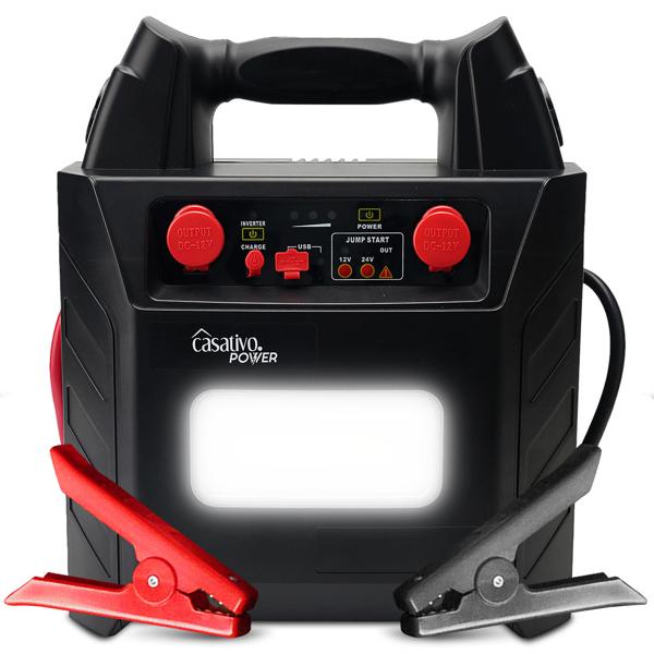 5-in-1 Pkw-Starthilfe 12V/24V (2000A) mit Powerbank 40Ah – Mobiler Batterie-Booster mit 230V-Steckdose, 12V-Ausgang & LED-Leuchte