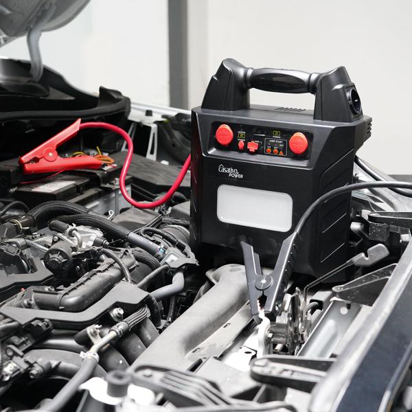 5-in-1 Pkw-Starthilfe 12V/24V (2000A) mit Powerbank 40Ah – Mobiler Batterie-Booster mit 230V-Steckdose, 12V-Ausgang & LED-Leuchte