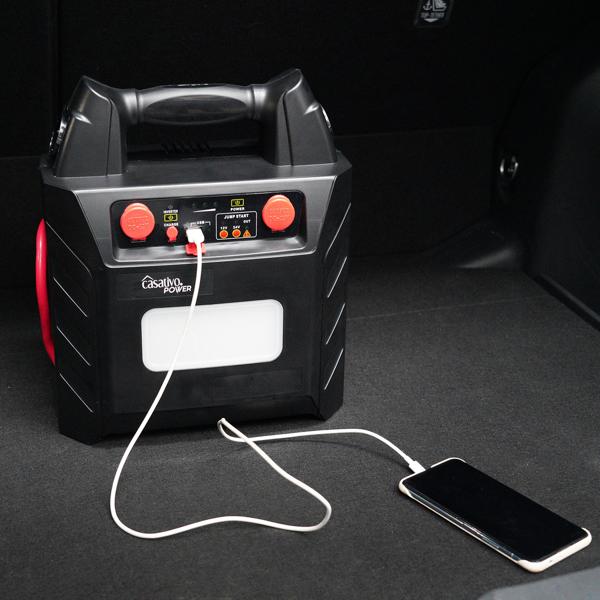 5-in-1 Pkw-Starthilfe 12V/24V (2000A) mit Powerbank 40Ah – Mobiler Batterie-Booster mit 230V-Steckdose, 12V-Ausgang & LED-Leuchte