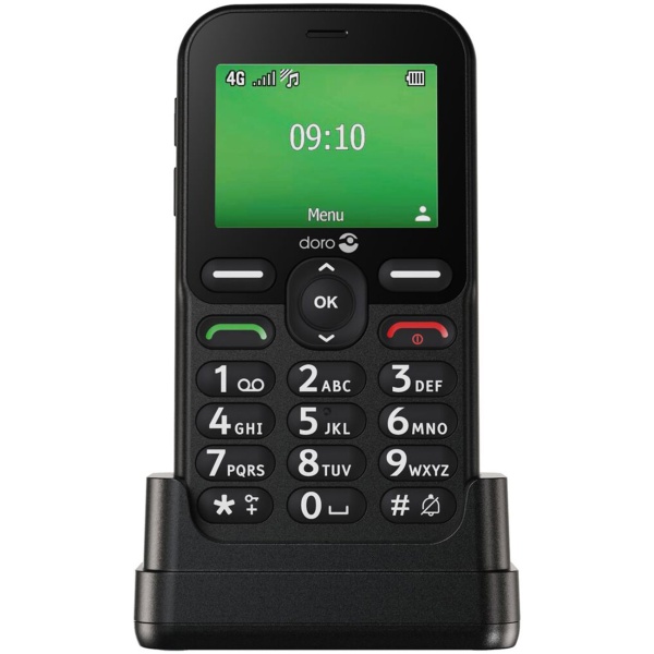 Doro Leva E10 LTE Tastatur-Handy - Seniorenhandy mit Notruf, Ladestation, Kamera, Taschenlampe & Radio für einfache Bedienung, Schwarz