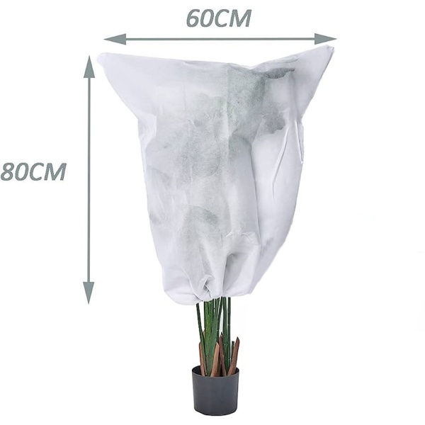 Winterschutz-Vlieshaube mit Reissverschluss & Kordelzug für Pflanzen (60 x 80 cm, Ø 38 cm) – der perfekte Kälteschutz für Topfpflanzen