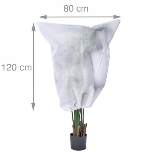 4er-Set Winterschutz-Vlieshaube mit Reissverschluss & Kordelzug für Pflanzen (80 x 120 cm, Ø 50 cm) – der perfekte Kälteschutz für Topfpflanzen