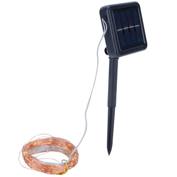 2er-Set Solar Kupferdraht Lichterkette 22m, 200 warmweisse LEDs, IP44 – Energieeffizient, robust und wunderschön