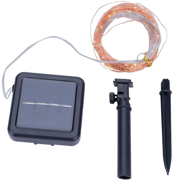 2er-Set Solar Kupferdraht Lichterkette 22m, 200 warmweisse LEDs, IP44 – Energieeffizient, robust und wunderschön