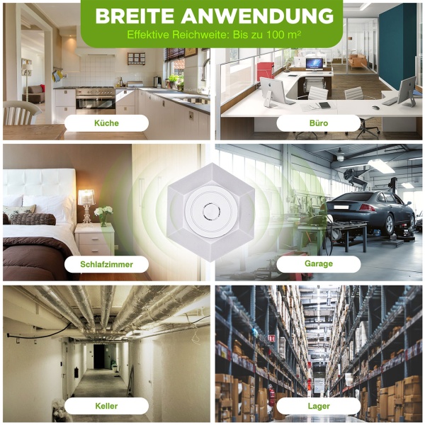 2er-Set Ultraschall Tiervertreiber 360°: Effektiv gegen Mäuse, Ratten, Marder & Siebenschläfer - Universell für Dachboden, Keller & Innenräume