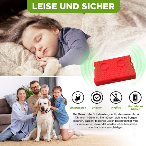 2er-Set Mobiler Marderschreck – Effektiver Ultraschall-Mardervertreiber mit Batterie für Auto, Dachboden und Garage gegen Marder und Mäuse
