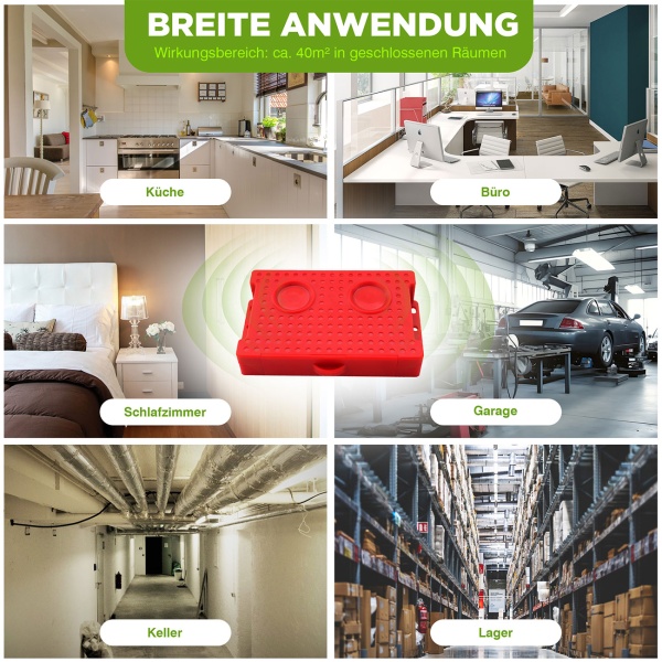 2er-Set Mobiler Marderschreck – Effektiver Ultraschall-Mardervertreiber mit Batterie für Auto, Dachboden und Garage gegen Marder und Mäuse