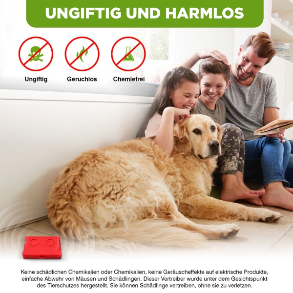 2er-Set Mobiler Marderschreck – Effektiver Ultraschall-Mardervertreiber mit Batterie für Auto, Dachboden und Garage gegen Marder und Mäuse