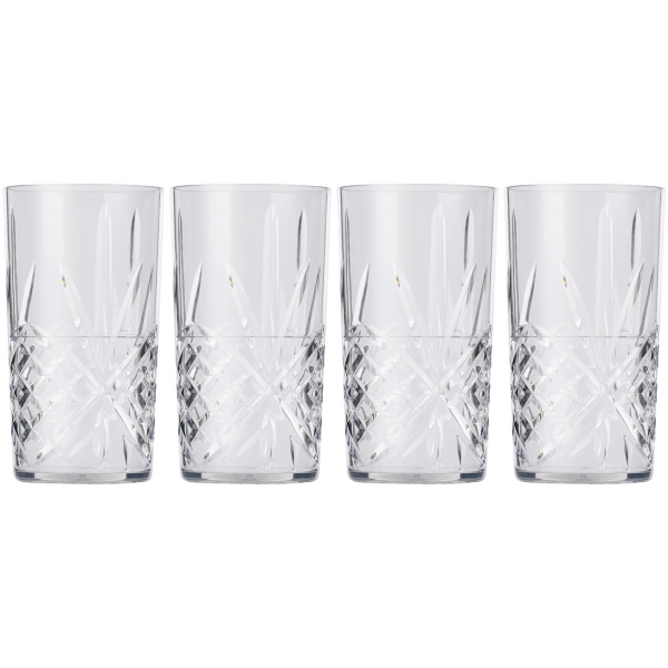 Trinkbecher Set 8 Stück aus Kunststoff, wiederverwendbare Plastikbecher robust und leicht für Party, Camping, Picknick, Kinder und unterwegs