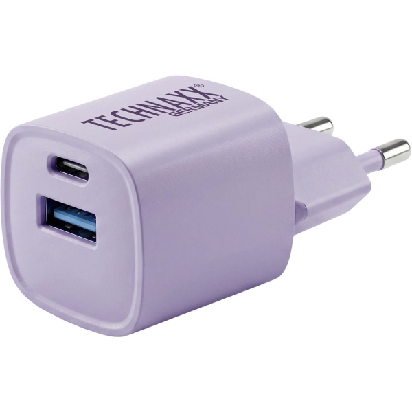 2er-Set 30W GaN Mini Schnellladegerät: 6-mal schnelleres Laden, USB C & A Netzteil - Leistungsstarkes kompaktes Ladegerät, Lila