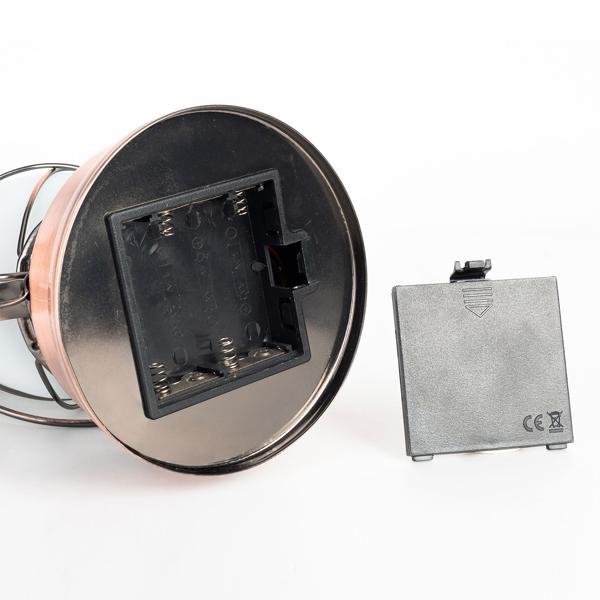 2er-Set Retro-LED-Sturmlaterne (Bronze, 25cm) mit realistischer Flammenoptik – Klassische Laterne mit modernster LED-Technik, batteriebetrieben