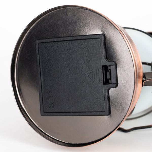 2er-Set Retro-LED-Sturmlaterne (Bronze, 25cm) mit realistischer Flammenoptik – Klassische Laterne mit modernster LED-Technik, batteriebetrieben