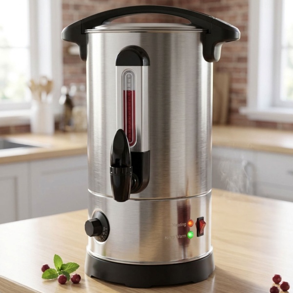 Glühweintopf 8L mit Zapfhahn, Edelstahlgehäuse: 1800W – Ein Heissgetränkeautomat für Feste, Glühwein, Kaffee & Punsch – Perfekter Genuss