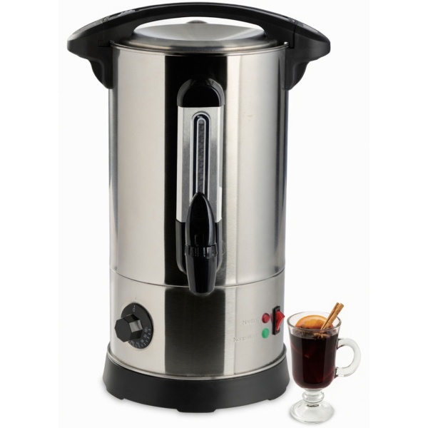 Glühweintopf 8L mit Zapfhahn, Edelstahlgehäuse: 1800W – Ein Heissgetränkeautomat für Feste, Glühwein, Kaffee & Punsch – Perfekter Genuss