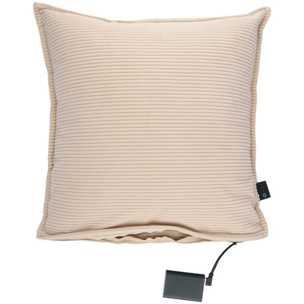 2er-Set Heizkissen 45x45 cm für Rücken, Schulter & Nacken: Angenehm, elektrisch und warm: Gemütliches Wärmekissen mit Powerbank, Beige