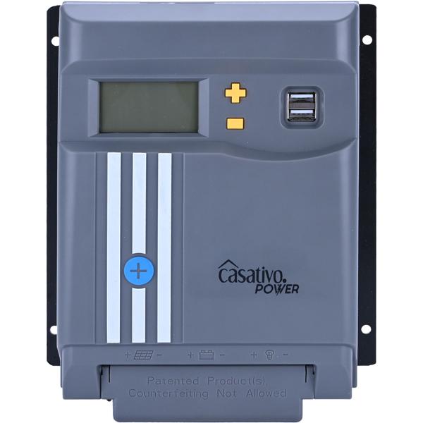 MPPT Solar-Laderegler 40A für 12V & 24V Batterien – Solarladegerät mit LCD-Display, 2 USB-Ports & vollem Überspannungsschutz