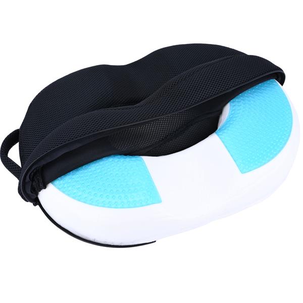 Ergonomischer Gel Sitzring aus Memory-Gel-Schaum, Komfort Sitzpolster entlastet Becken, Rücken und Steissbein, für Stuhl, Bürostuhl oder auch im Auto