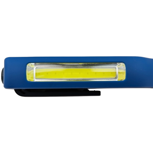 Stift-Taschenlampe mit COB-LED 200 Lumen, drehbarer Magnetclip und Trageschlaufe, handliches Taschenformat, inkl. 3x AAA