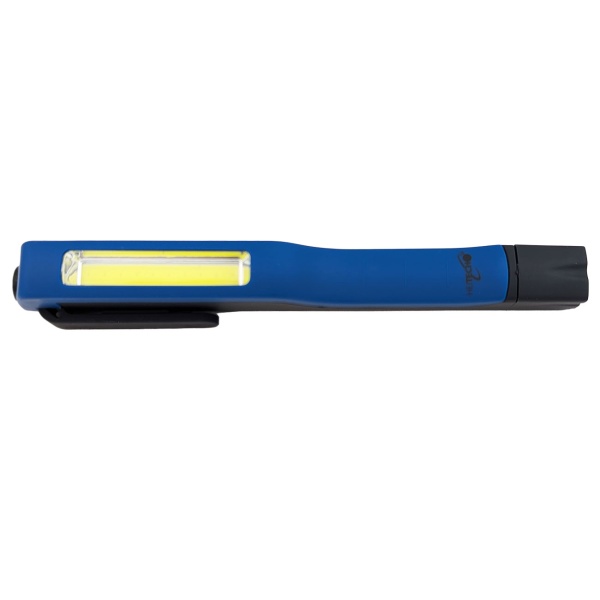 Stift-Taschenlampe mit COB-LED 200 Lumen, drehbarer Magnetclip und Trageschlaufe, handliches Taschenformat, inkl. 3x AAA