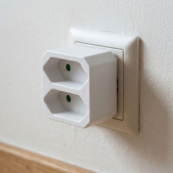 Steckdosenadapter 2-fach Euro: Doppelstecker für zwei flache Eurostecker, 250 V / 2,5 A, max. 1100 W, kompakt, weiss