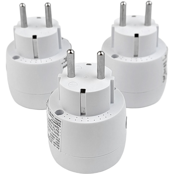 Funksteckdosen-Set 4-teilig, ferngesteuerte Netzsteckdosen mit manuellem Schalter und LED, 4-Kanal-Handsender 433,92 MHz, 3680 W