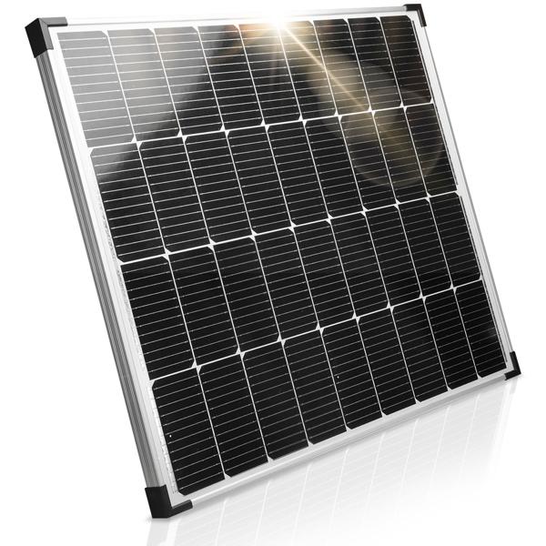 Solarpanel monokristallin 110 W (20,5V) – Solarmodul für 12V/24V Batterien, Solargeneratoren, Wohnmobil, Boot, inkl. 5m Kabel, IP65 wetterfest