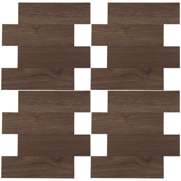 Fliesenaufkleber Selbstklebend, dunkle Holzmaserung - 4 Stück, 25x25 cm SPC Wandfliesen Wasserfest - Fliesen Küche Bad Wand