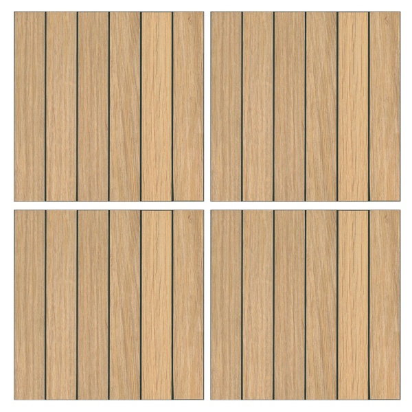 Fliesenaufkleber Selbstklebend, Holzoptik - 4 Stück, 25x25 cm SPC Wandpaneele Wasserfest - Fliesen Küche Bad Wand